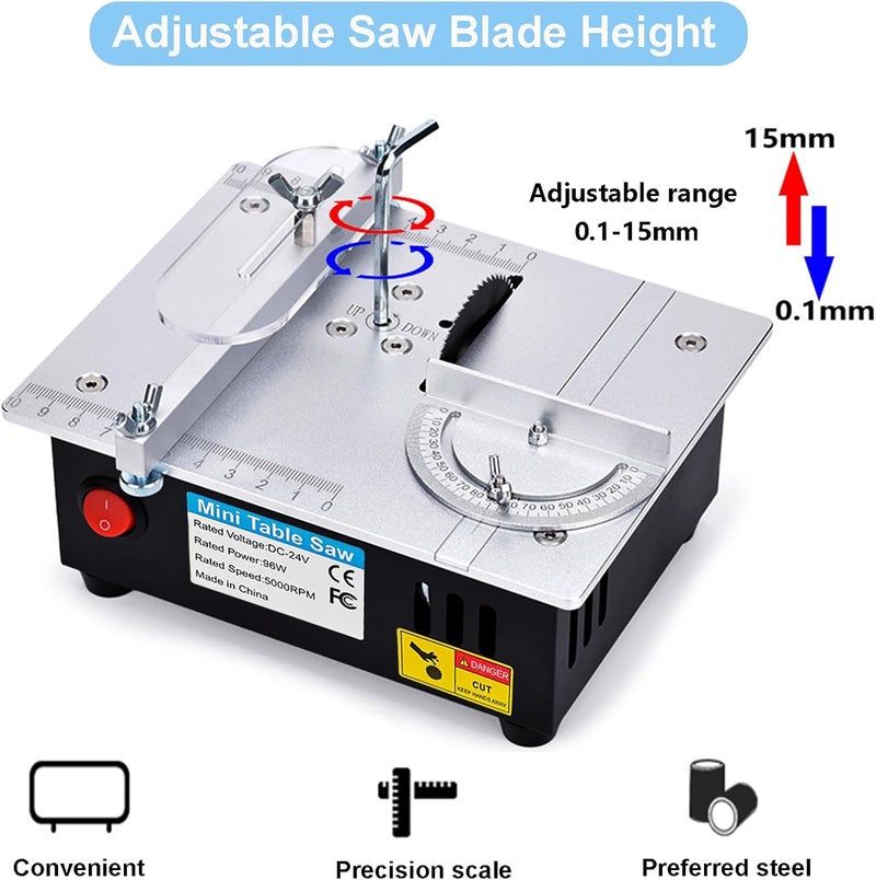 timiland [] Mini Multi-Functional Table Saw S6【Cutter Speed、Angle、0-1/2inch hight Adjustable】with seven Speed Adjustable Power,Cutting&Sanding&Engraving for Crafts、Wood 、Plastic、 Acrylic - Image 2